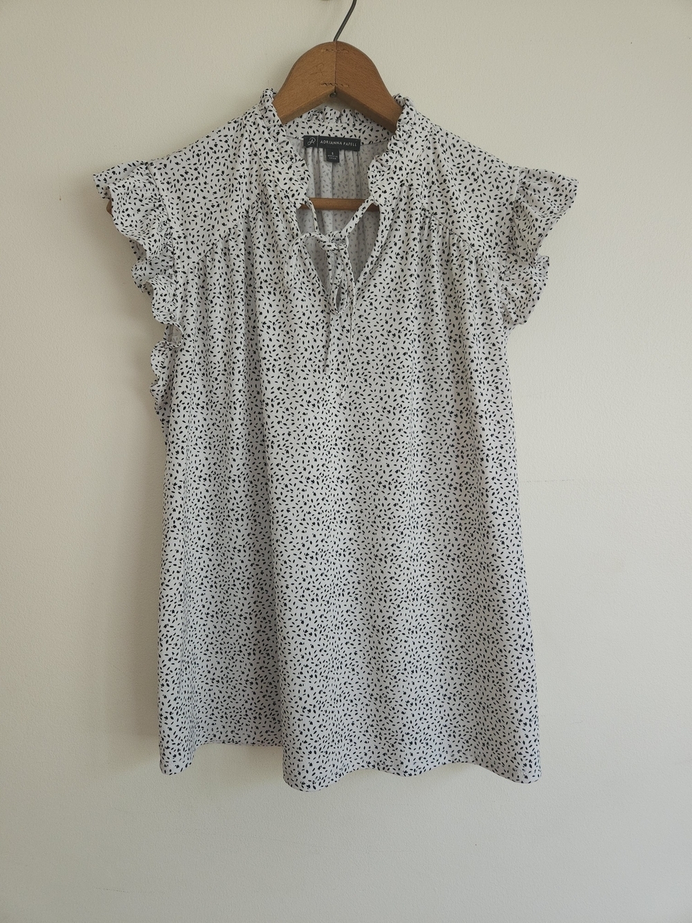 Adrianna Papell Ruffle Neck Cap Sleeve Blouse